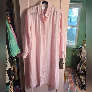 Vintage Schrader Sport Pink Long Sleeve Belted Dress Size XL